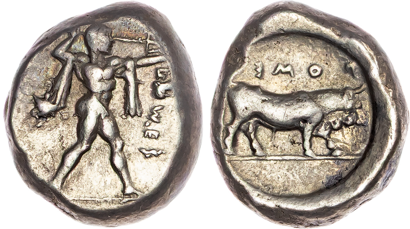 Lucania, Poseidonia (c. 470-445 BC) AR Nomos, 8.08g.