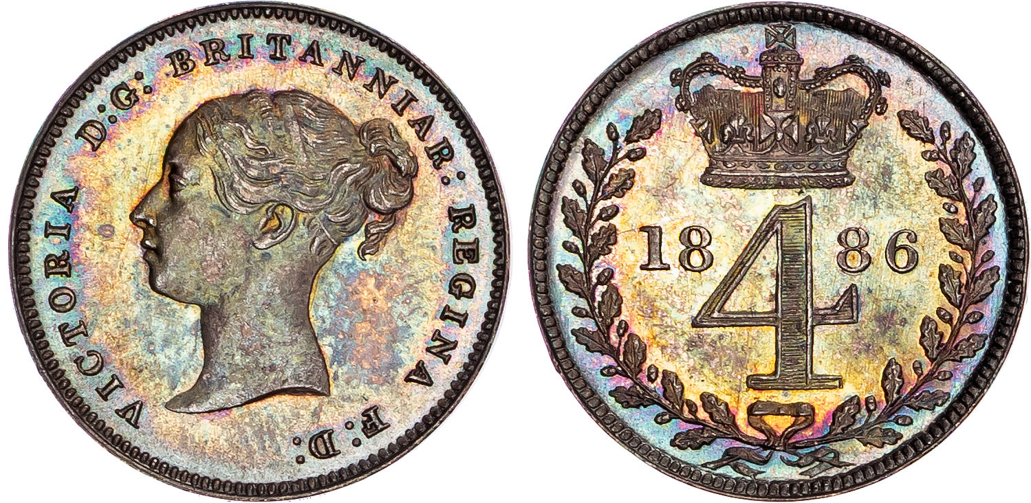 Victoria (1837-1901), AR Maundy Set, 1886.