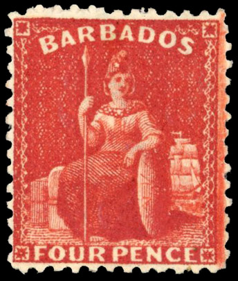 Barbados 1875-81 SG 68y 4d wmk inverted and reversed mint