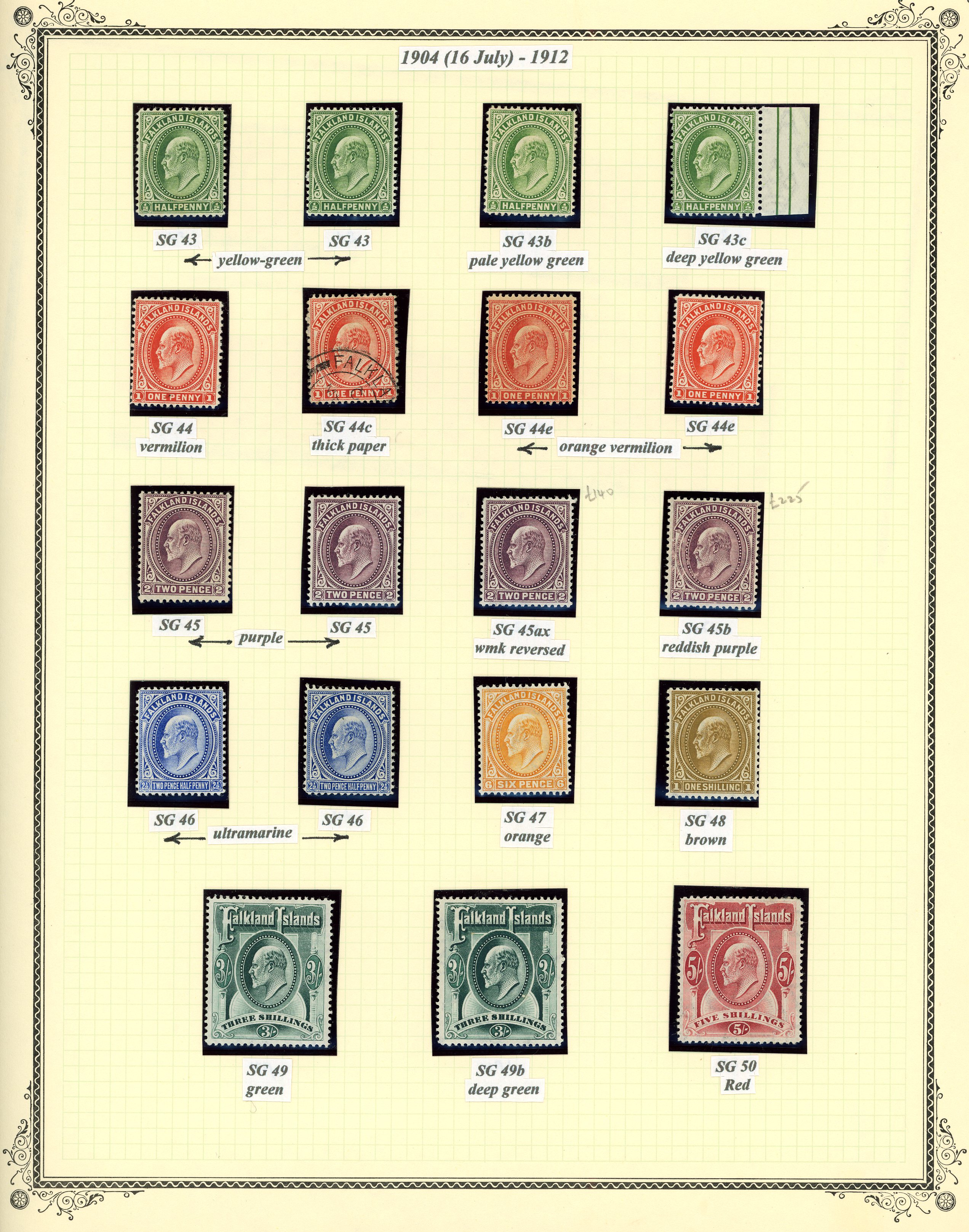 1904-12 KEVII mint neatly presented on...
