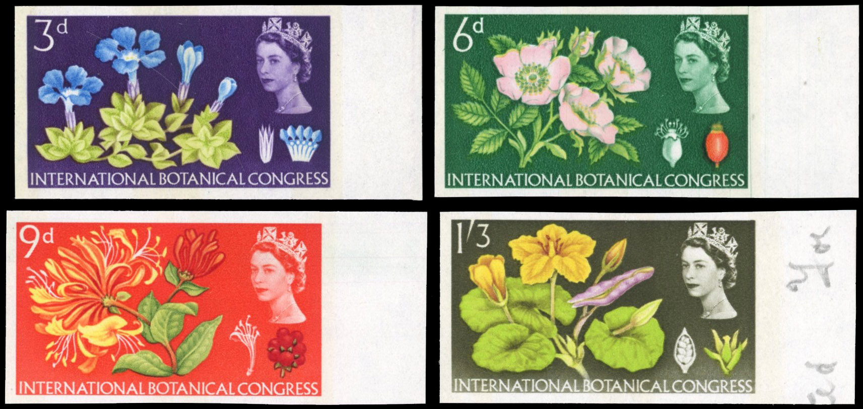 GB SG 655-658 Botanic Conference imprimaturs