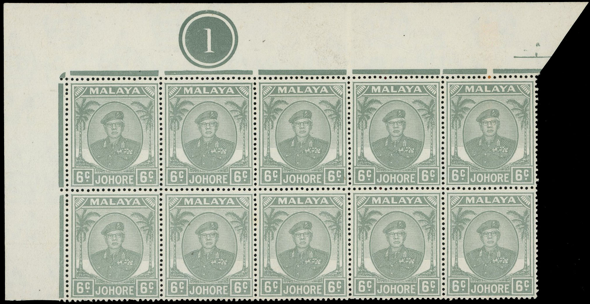 Johore SG 137ac block mint