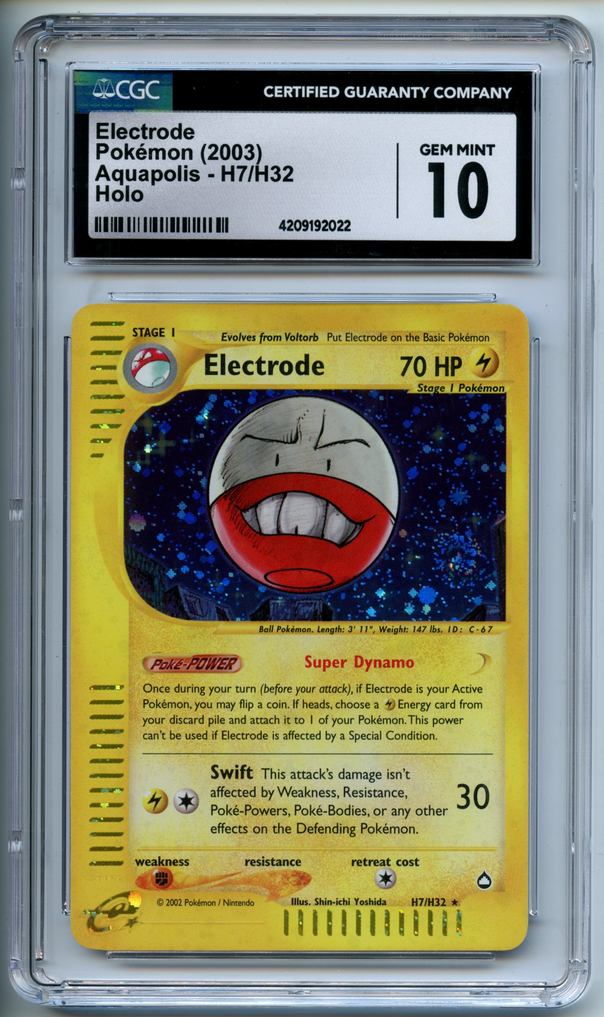 Pokemon TCG - Electrode HOLO - Aquapolis - CGC 10