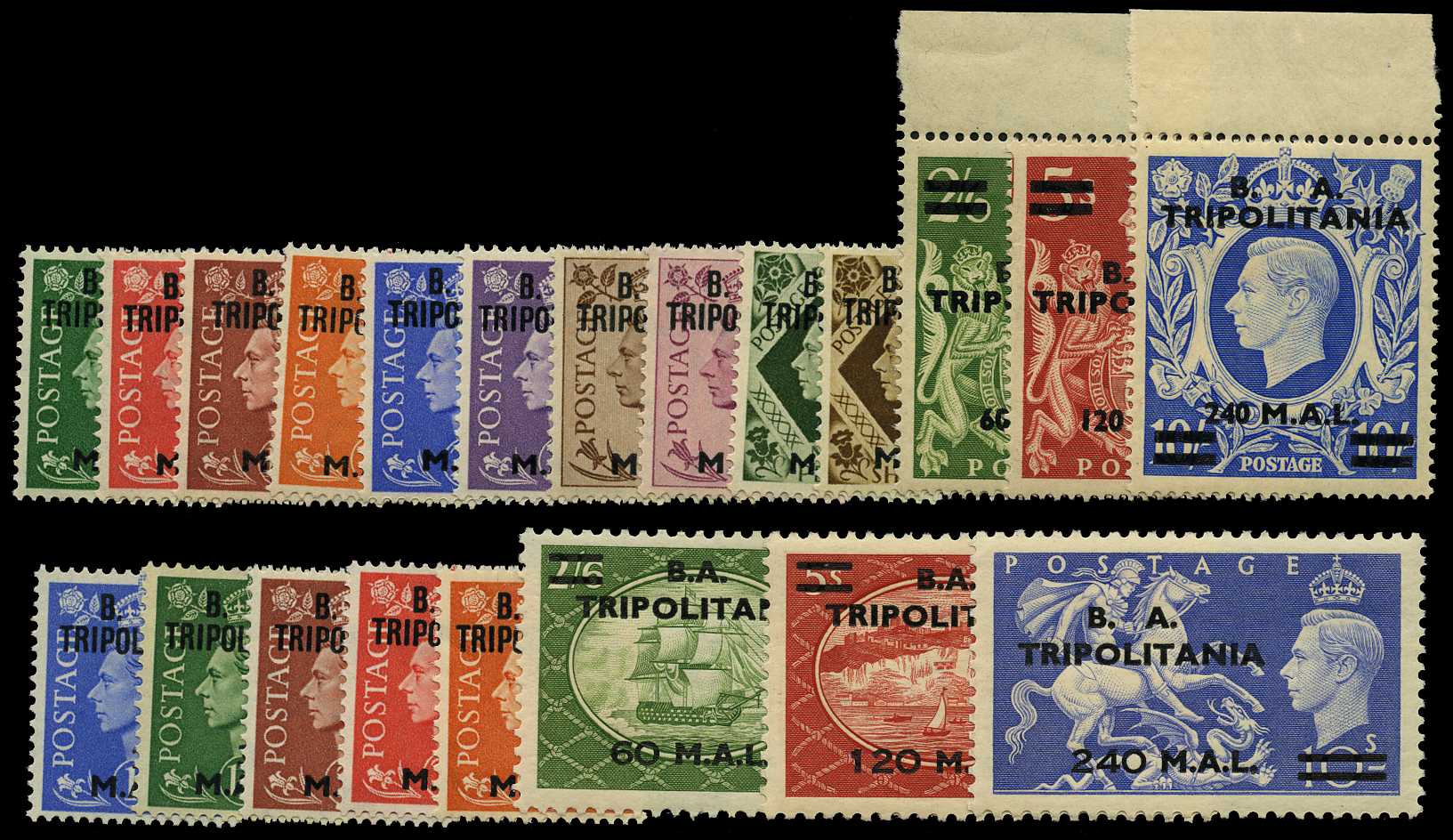 1950 and 1951 BA overprinted sets,...