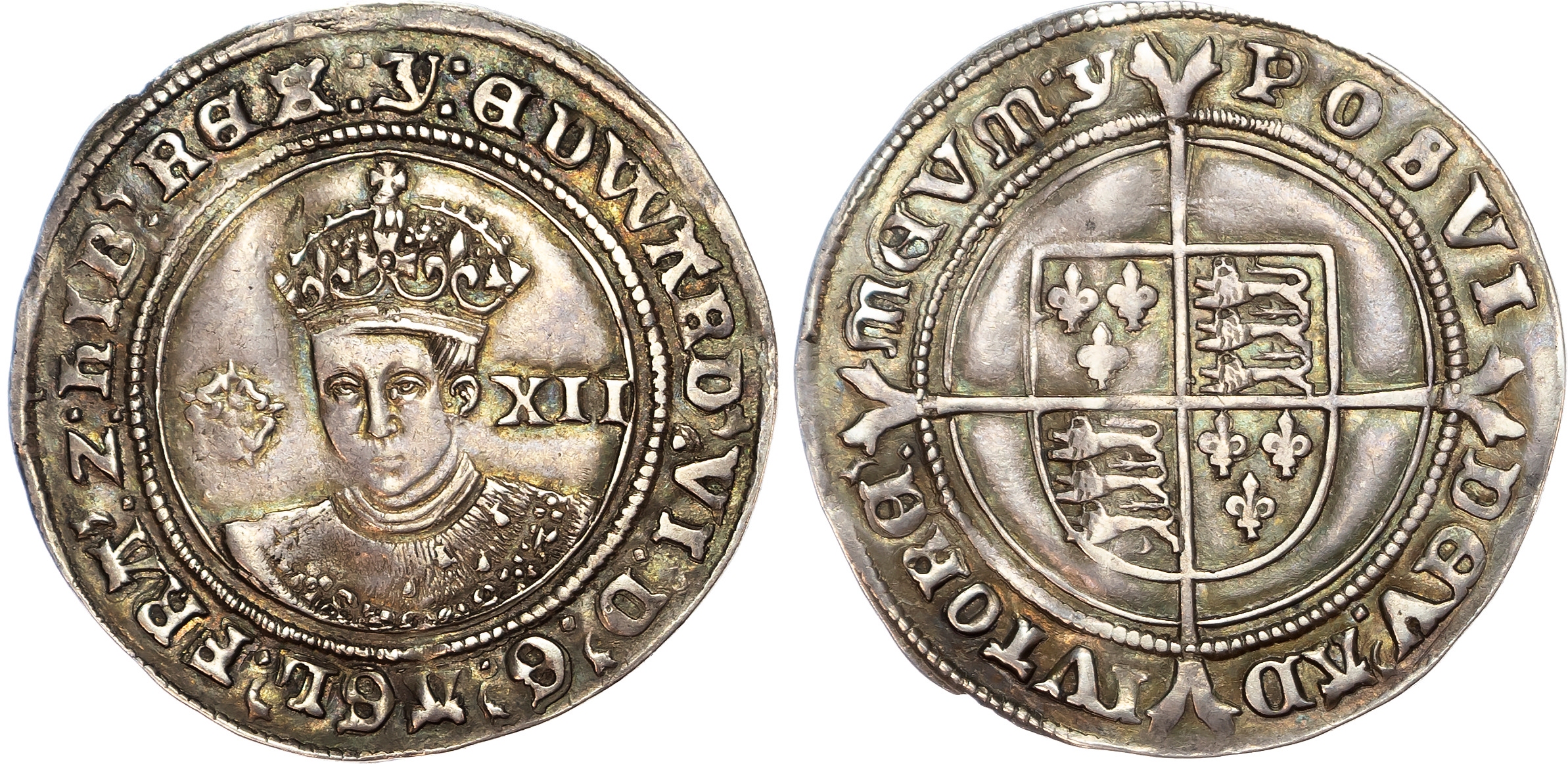 Edward VI (1547-1553) Shilling, third period, fine silver issue, mintmark y (1551).