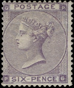 1862 6d Lilac Pl.3. Very fine unused large...