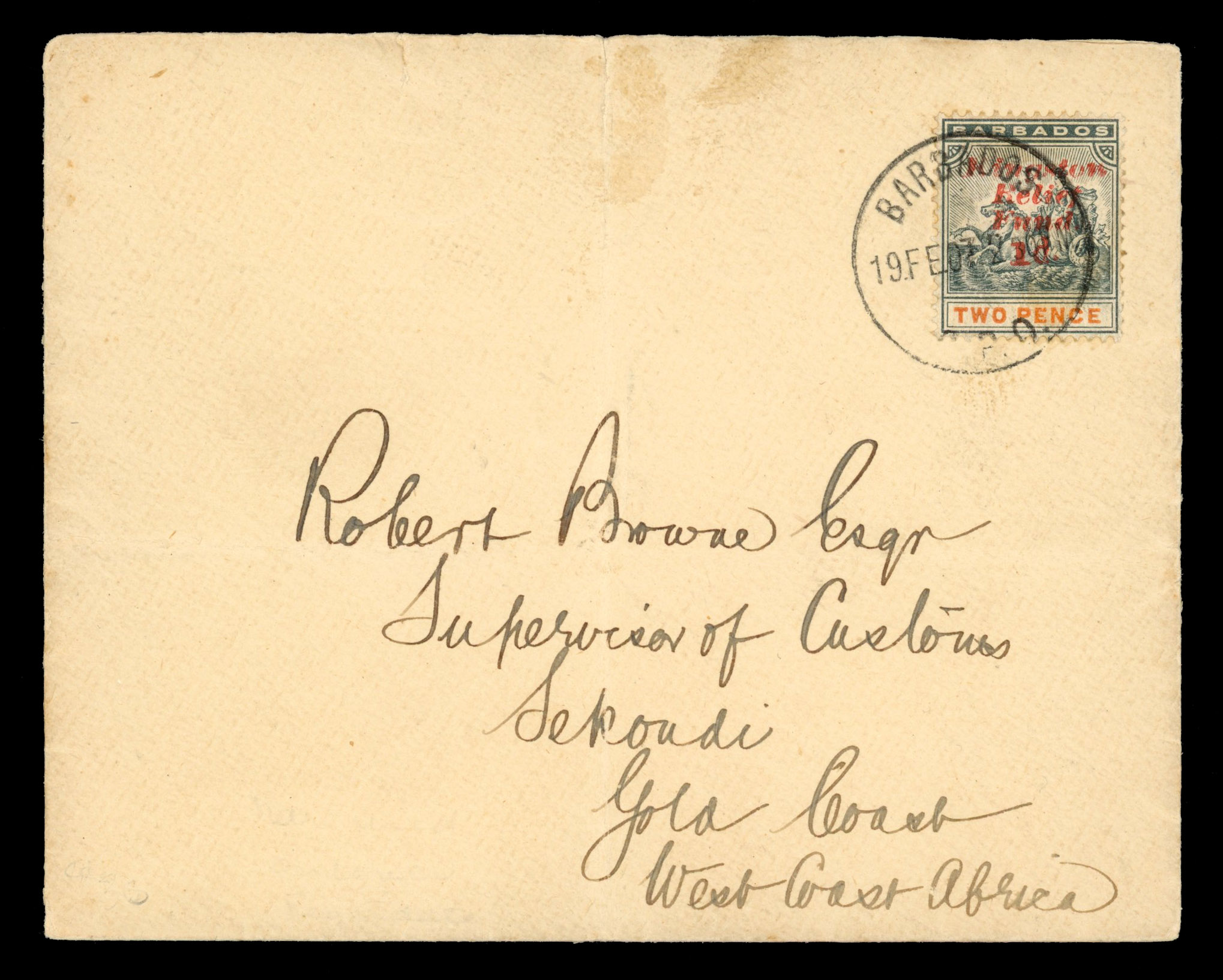 Barbados 1907 Kingston Relief Fund group unused or used