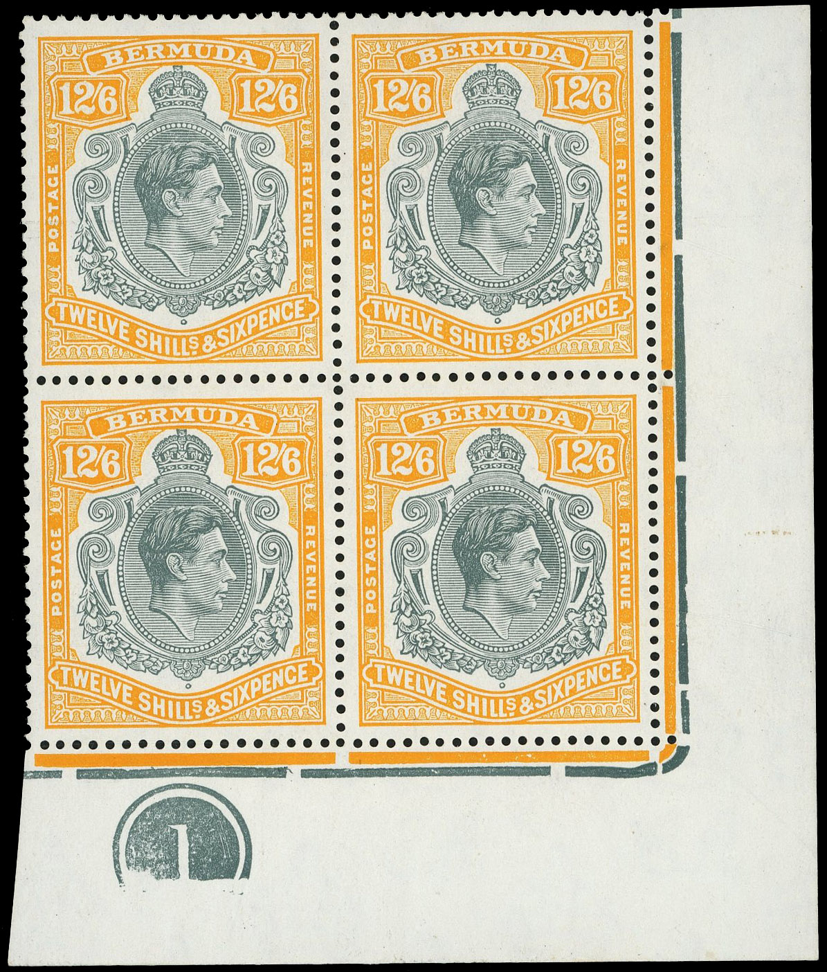 Bermuda SG 120e Plate block mint