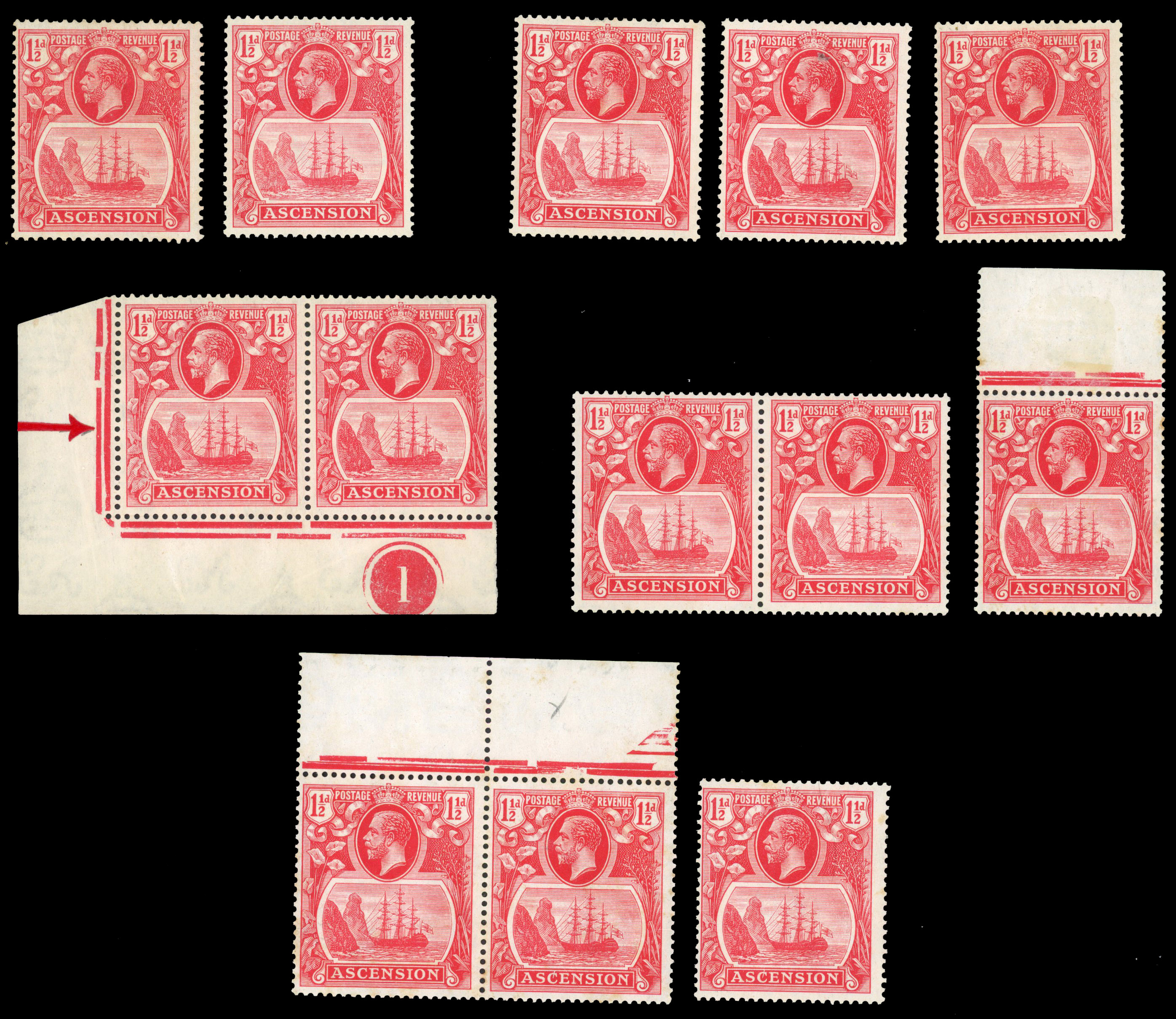 Ascension SG 12a-e group mint