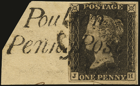 SG2 1840 1d Black Pl.7. Black MC & Poulton HS