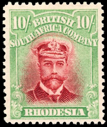 Rhodesia 10/- SG 241 position 7 comet flaw mint