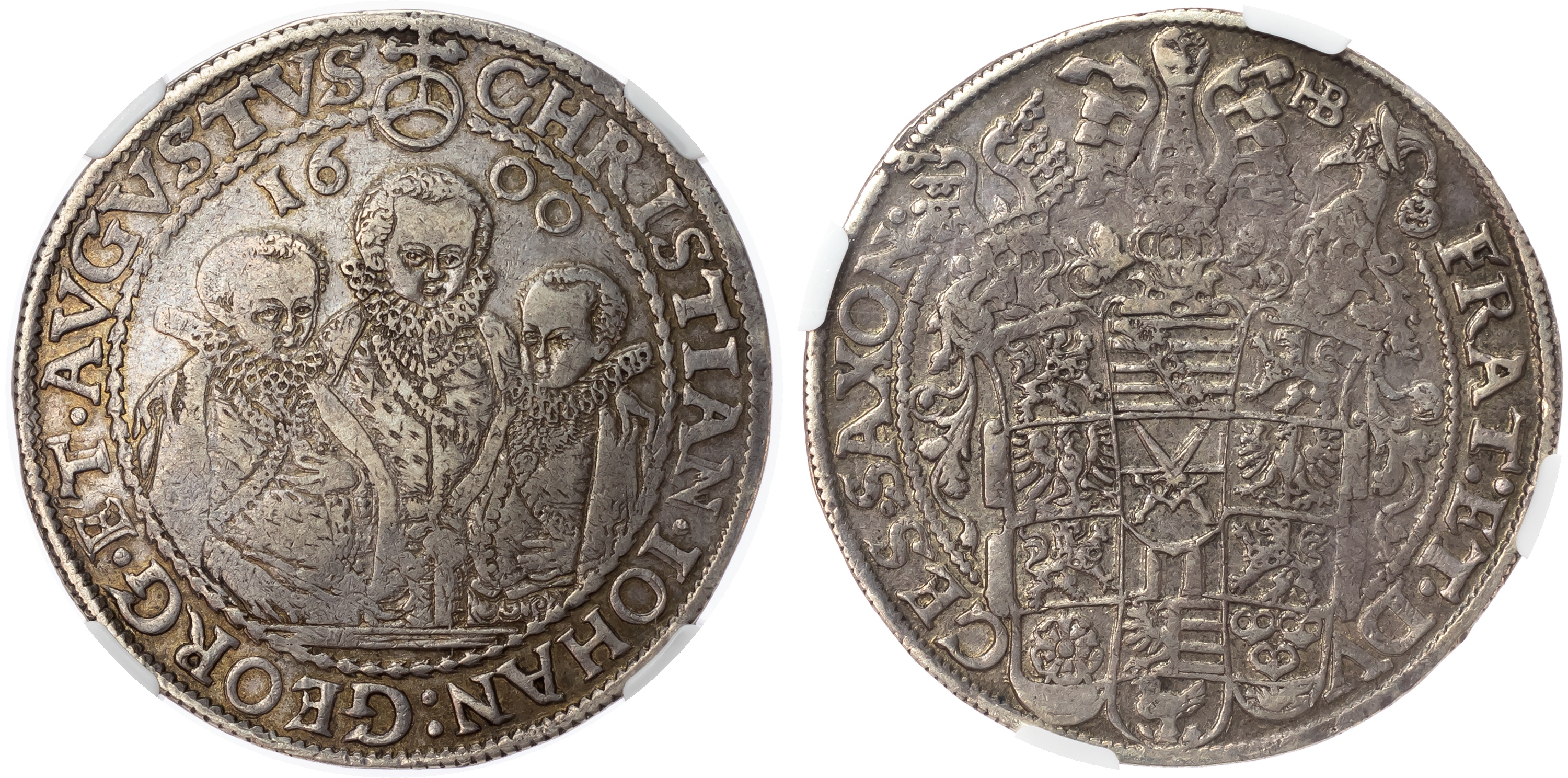 Germany, Saxony, Christian II, Johann Georg and August (1591-1611), silver Taler - XF 45