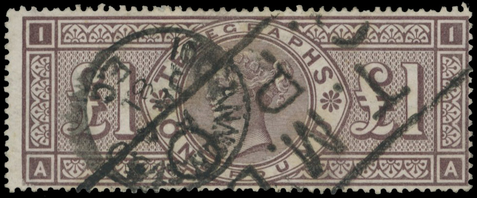 GB Telegraphs 1877 £1 used