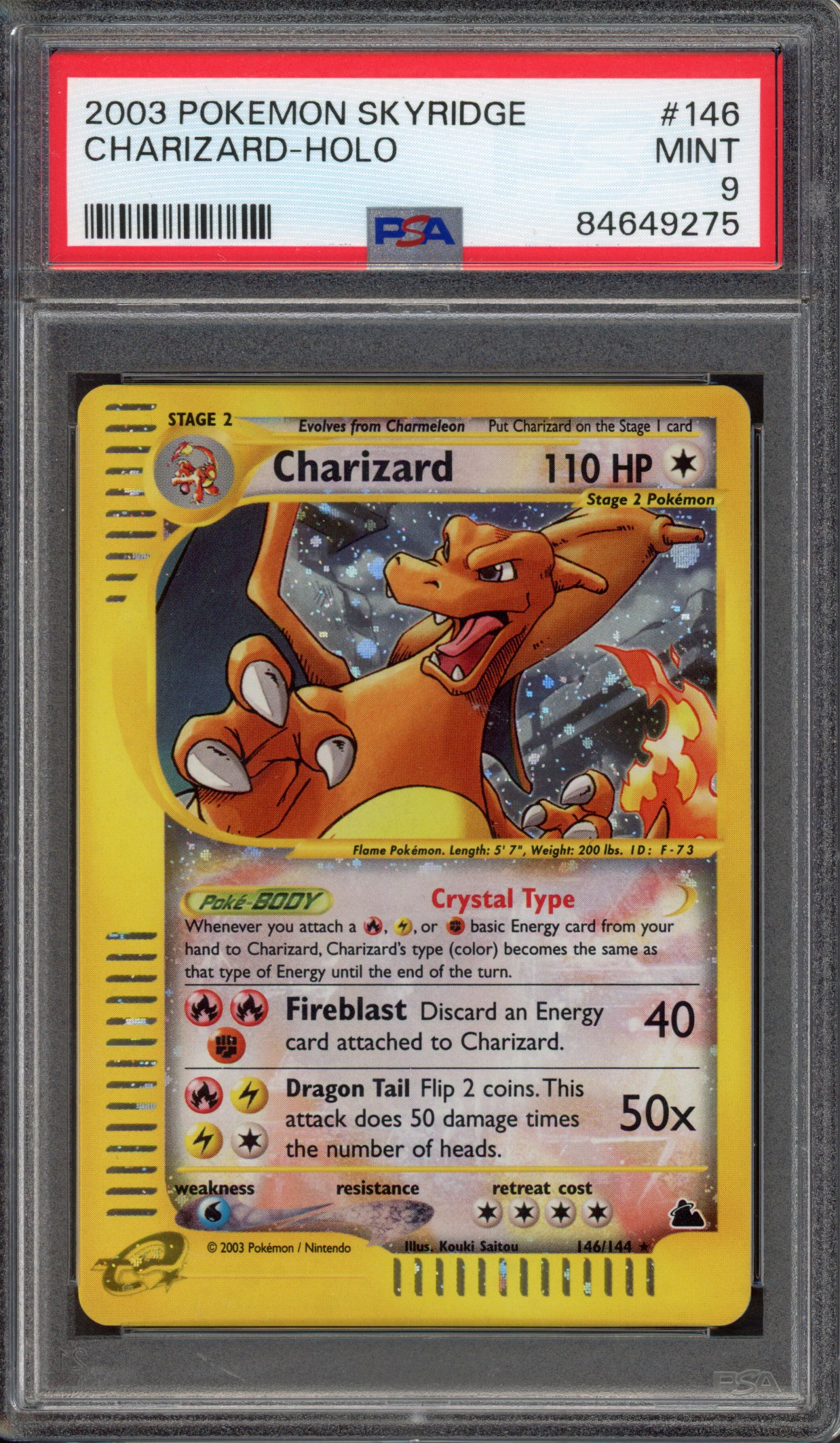 Pokémon TCG - PSA 9 'Crystal' Charizard - Holo #146 - Skyridge