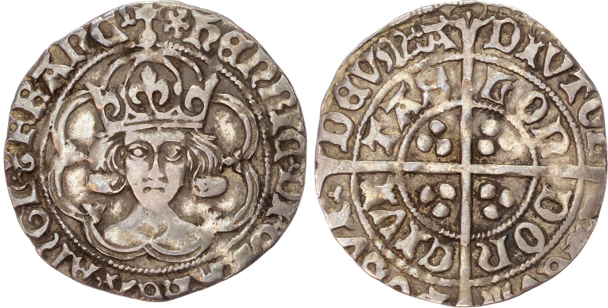 Henry VII (1485‑1509), AR Groat, type IIb, 3.02gm., mm: cinquefoil (1489‑1493).