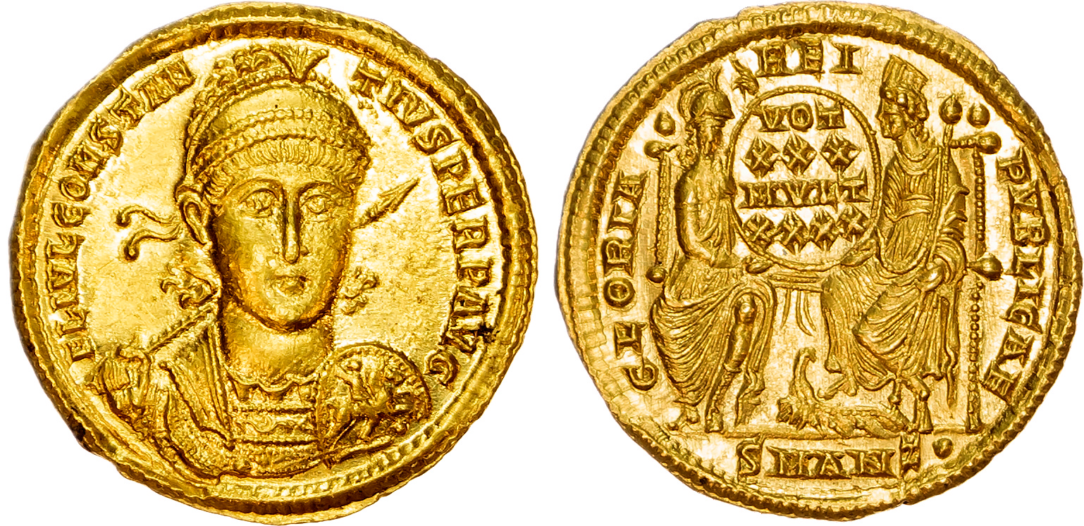 Constantius II (AD 337-361) AV Solidus, Antioch, AD 351-355, 4.45g.