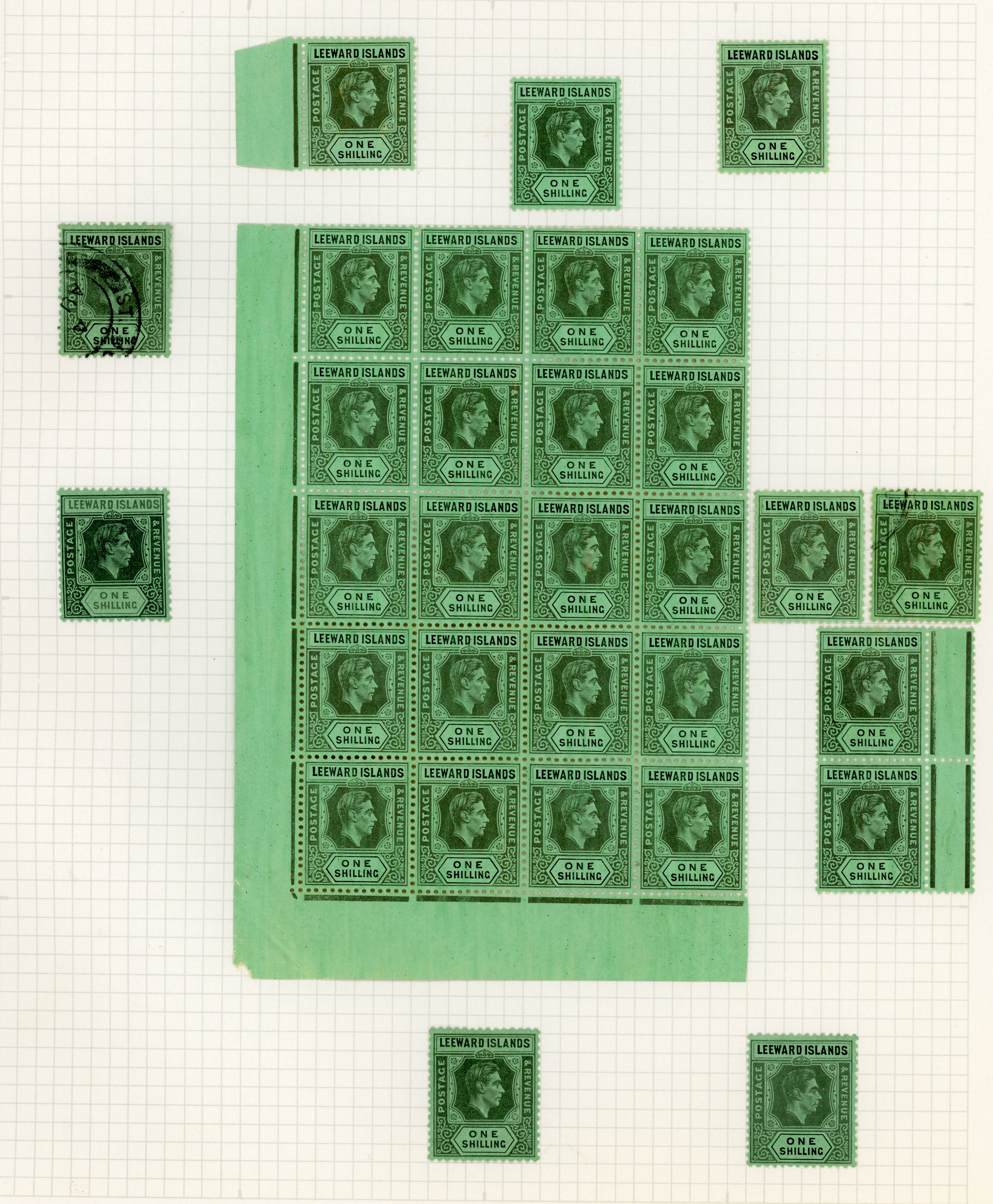 Leeward Islands SG 110-bb flaws study mint