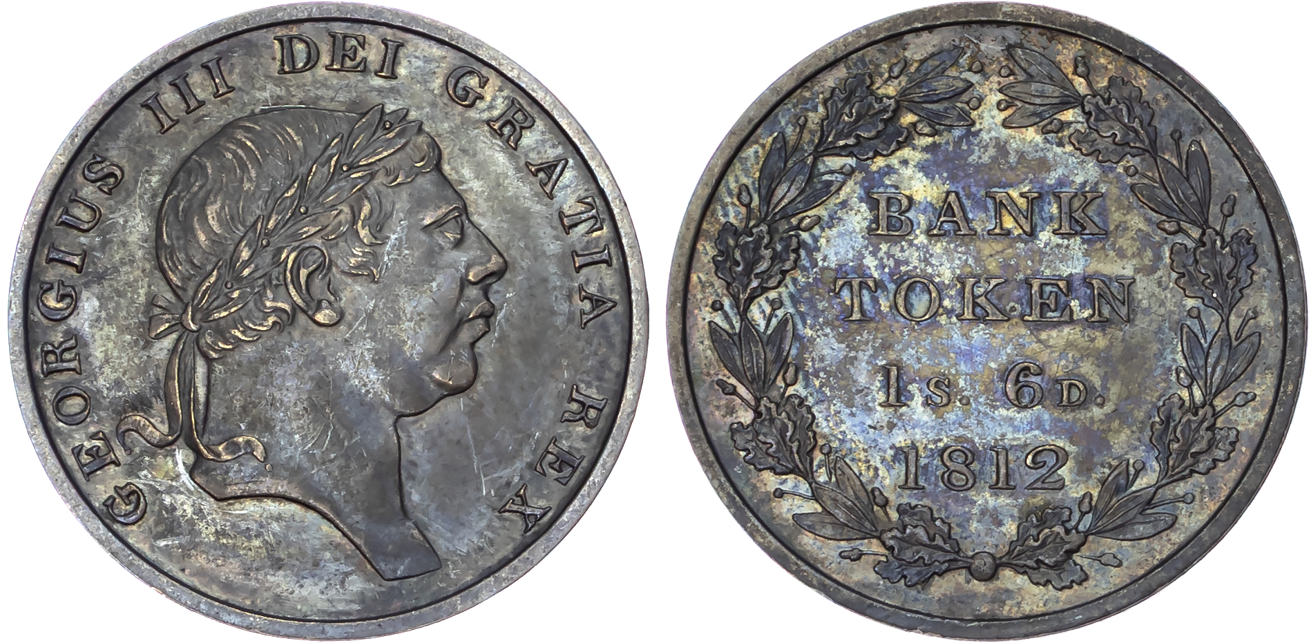George III (1760-1820), Bank of England Issue (1804-1816), AR Eighteenpence, 1812.