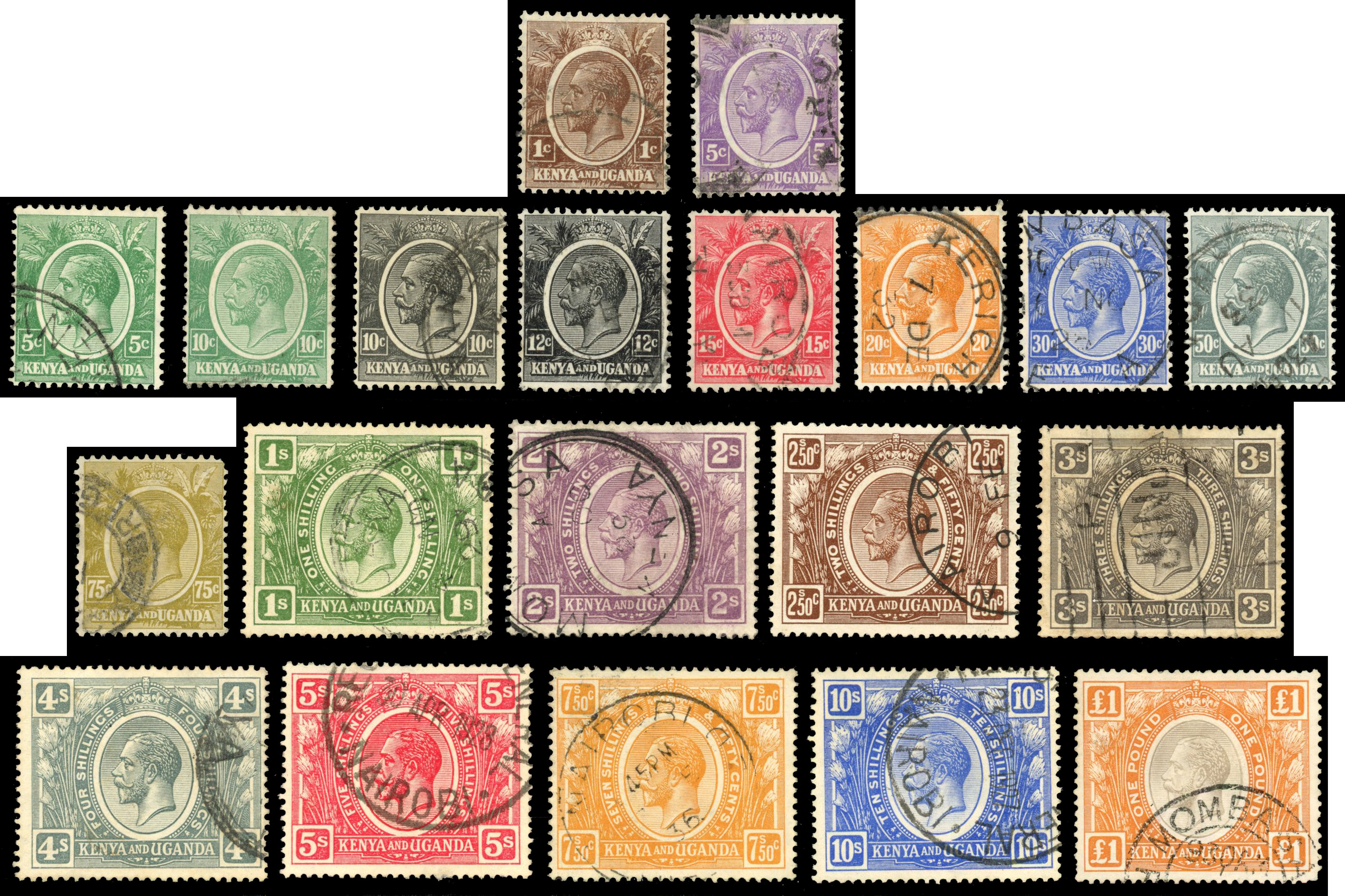 KUT 1922 set to £1 used 