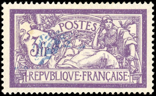 France 1925-32 Merson 3f misplaced centre & ‘B apostrophe L’ variety, SG 429a