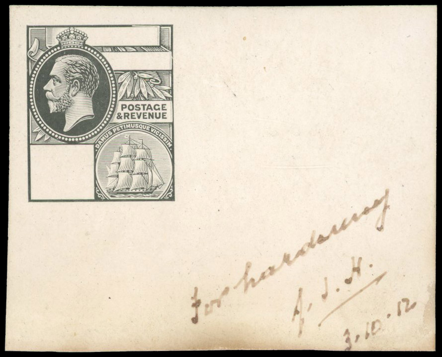 British Guiana 1912 key plate die proof in black