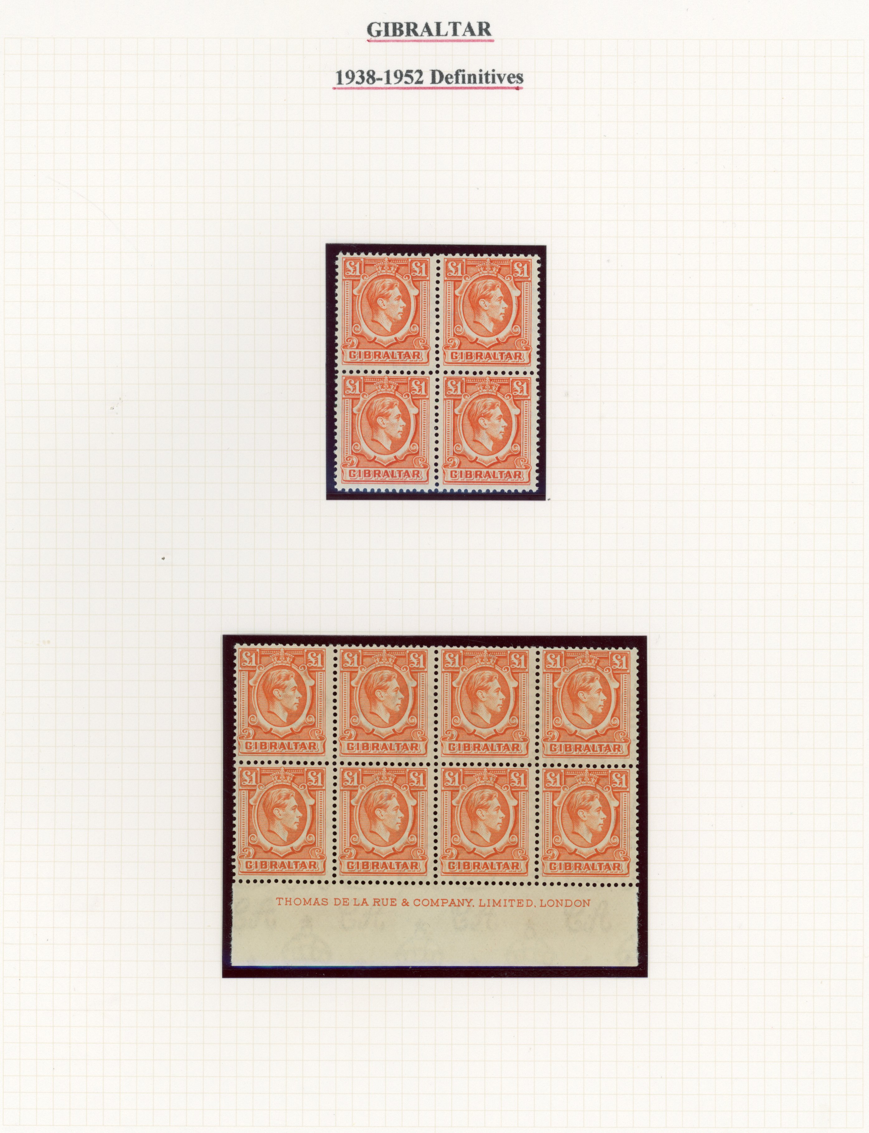 Gibraltar KG VI collections mint