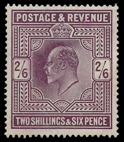 1902-10 2/6d dull purple on chalk-surfaced...