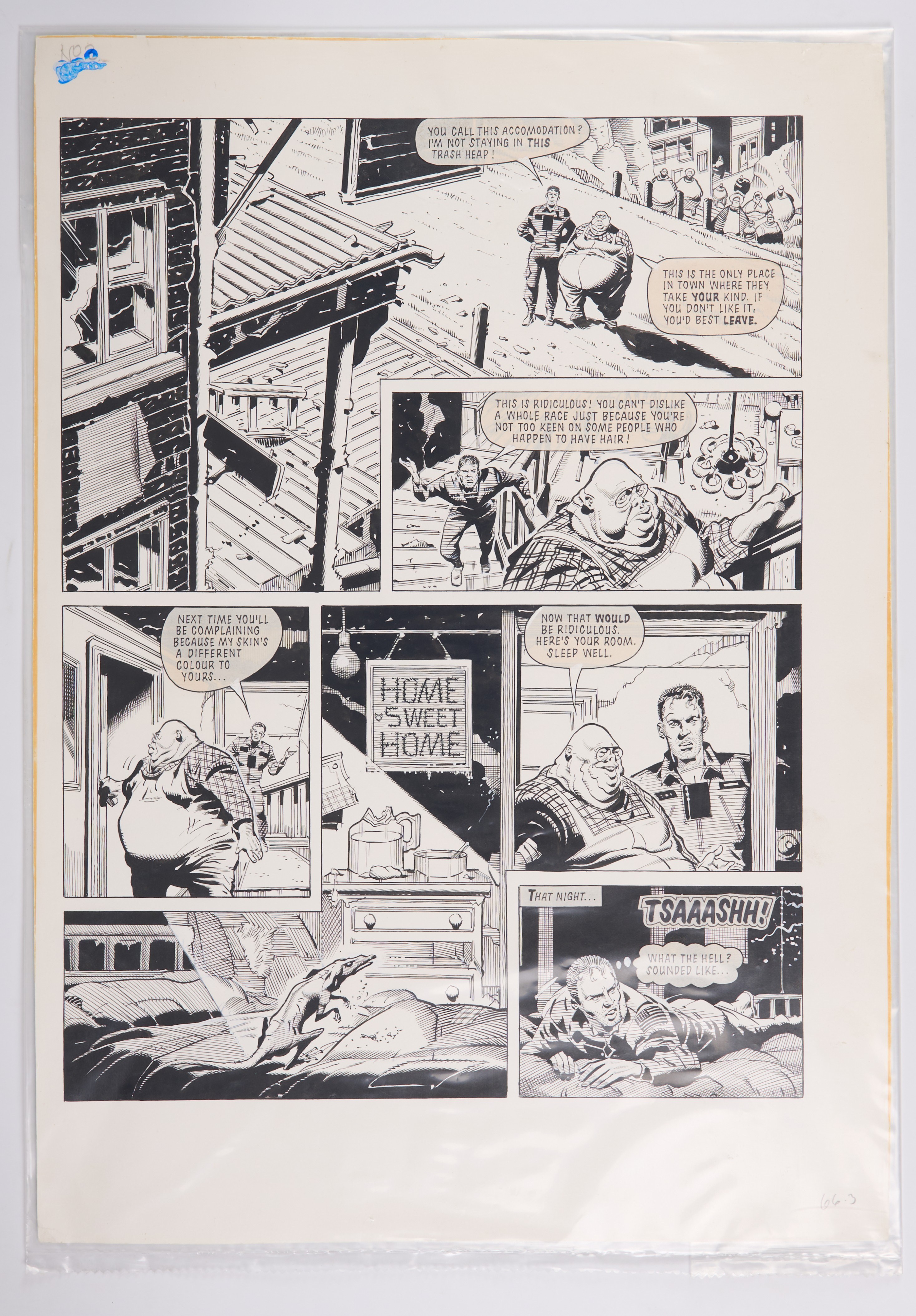 Ron Smith 2000 AD Prog #628 and Prog #676 Story Pages (Fleetway, 1989-1990) Total 2