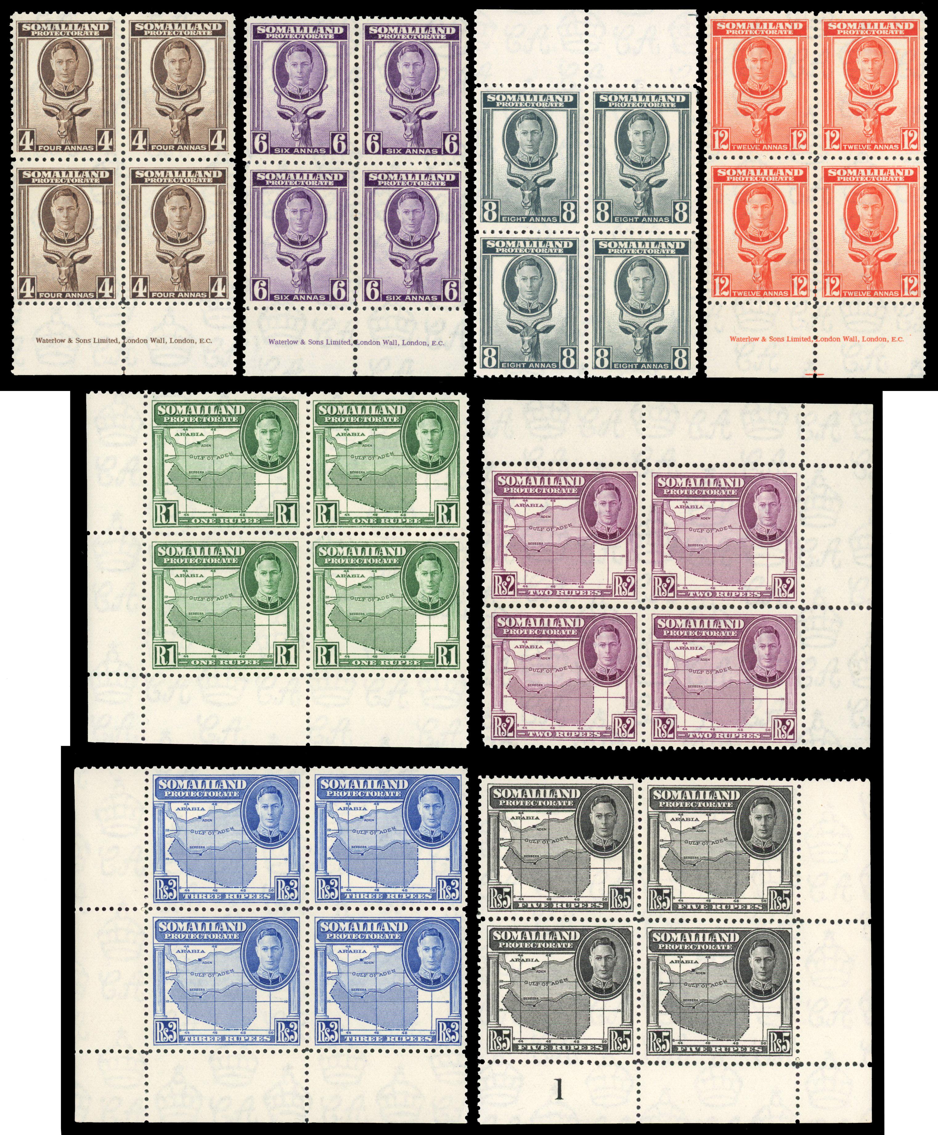 Somaliland SG 105-116 1942 set blocks mint