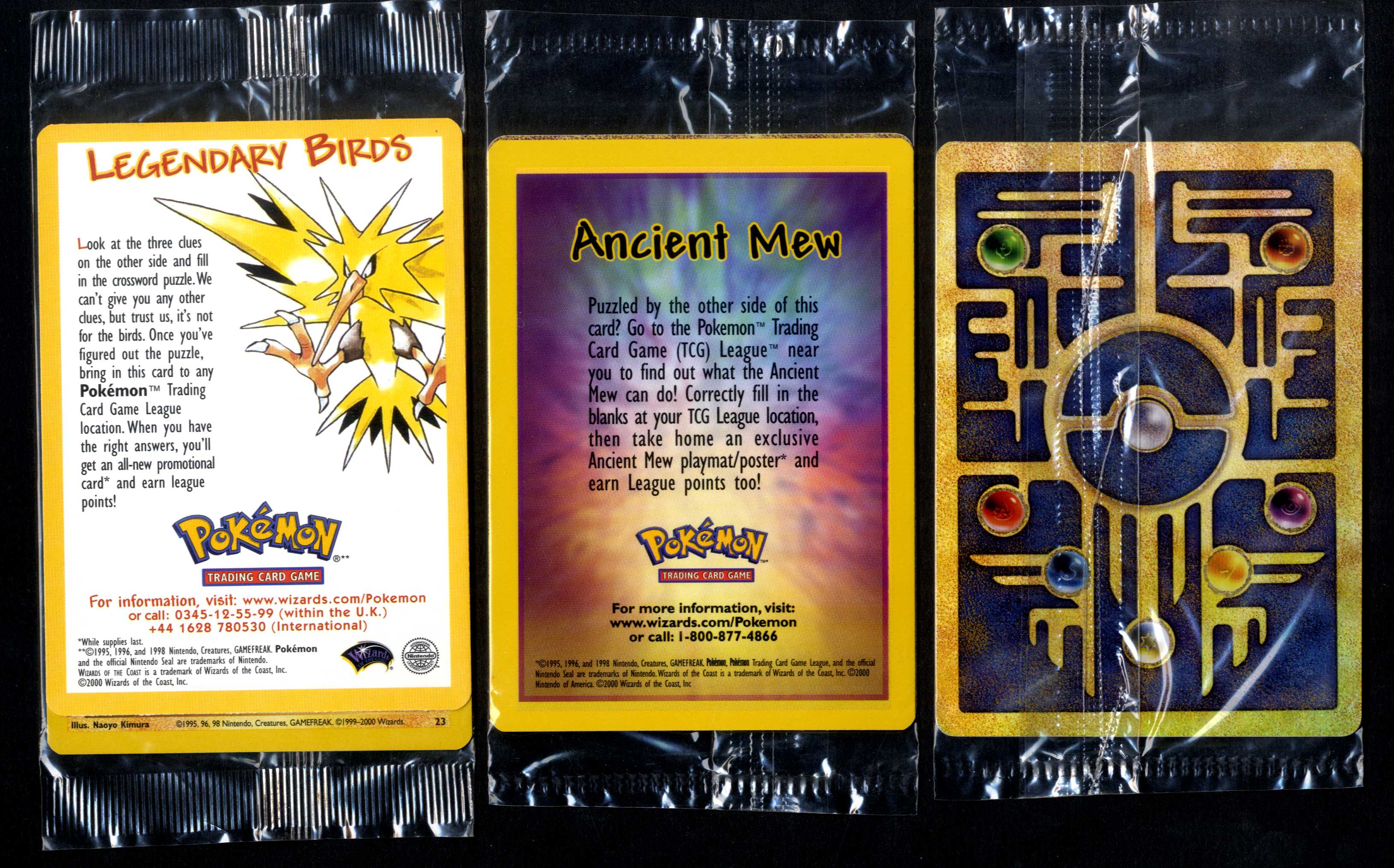 x3 Sealed Black Star Promo set - Zapdos, Ancient Mew x2