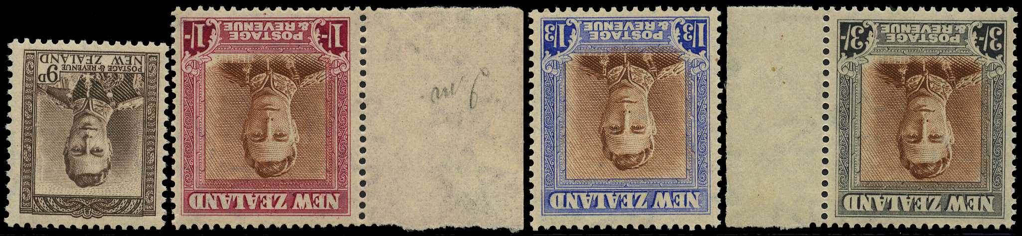1947-52 9d and 1/- with watermarks inverted,...