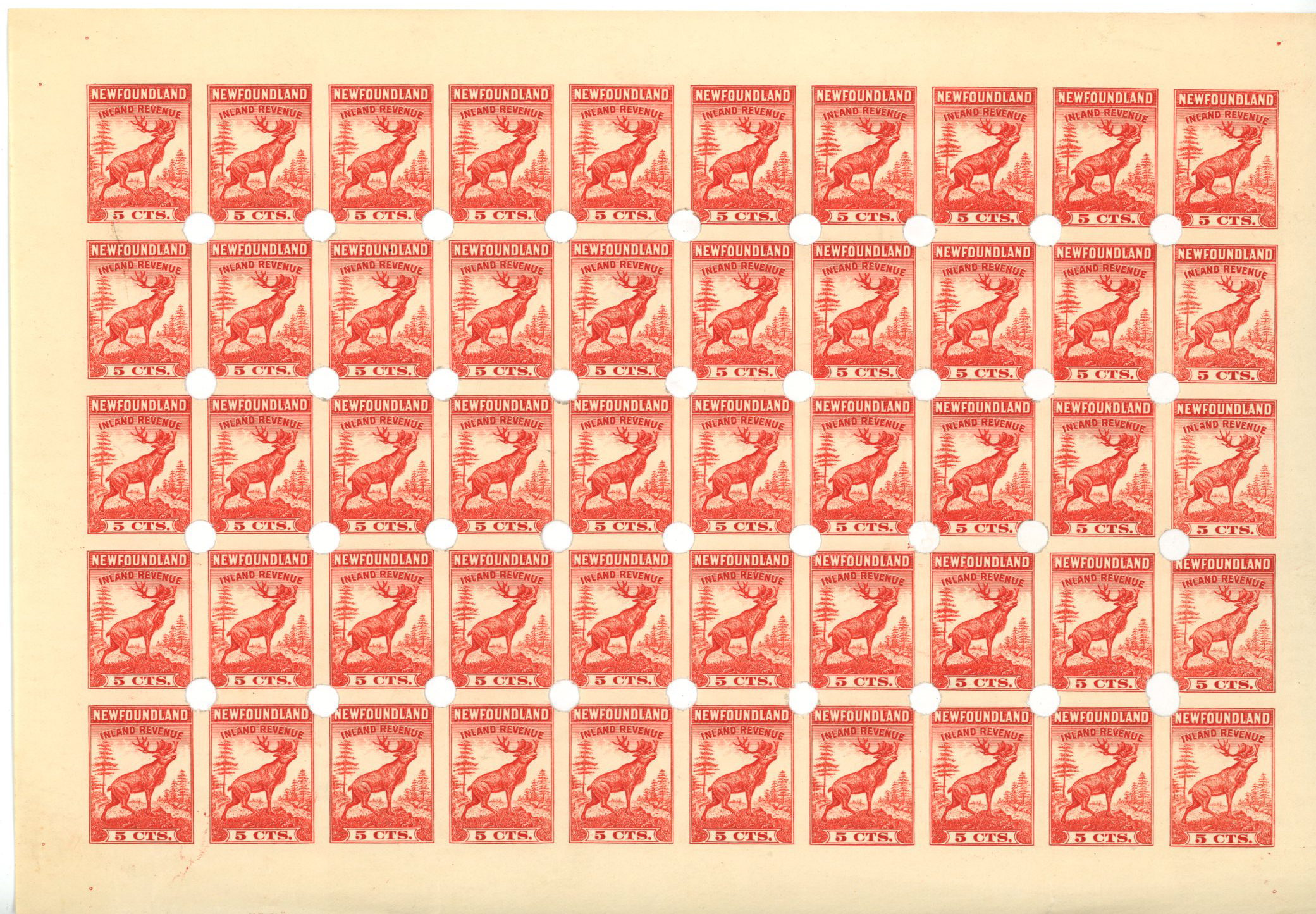 Revenues. 1940s Inland Revenue 5ct red,...