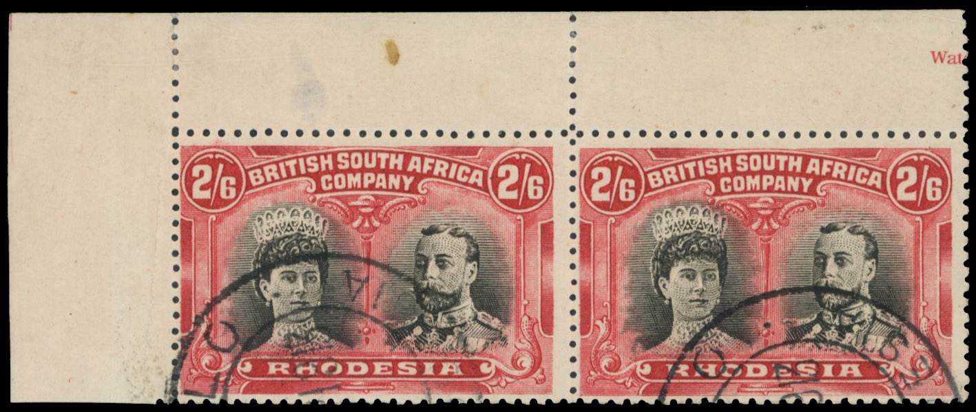 2s6d brownish black and deep rose-red pair, position 2 Hook in Ear CTO