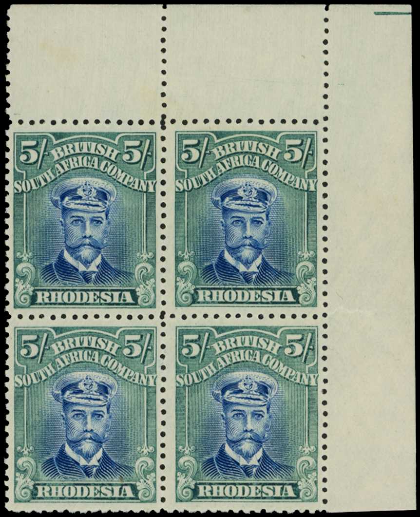 1922-4 5/- Head Die IIIB, perf 14, white...