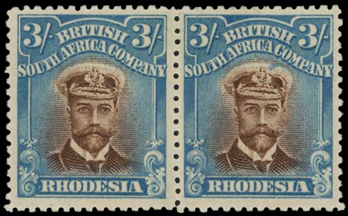 1913-7 3/- Head Die II, perf 14. Horizontal...