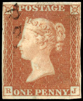 Great Britain 1d red-brown, used by part town datestamp SG 8o 