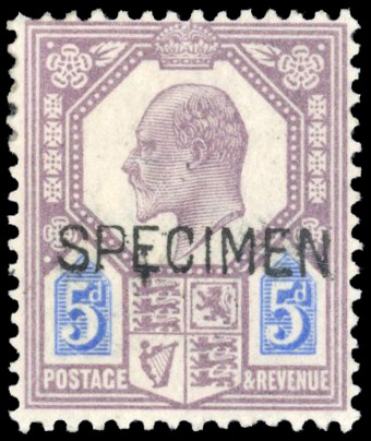 GB SG 242aas 1902 5d Specimen