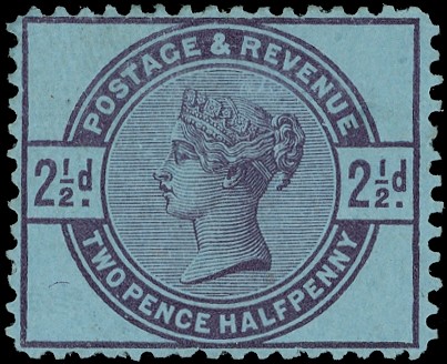 Great Britain 1883-84 2½d colour trial without wmk SG 190var