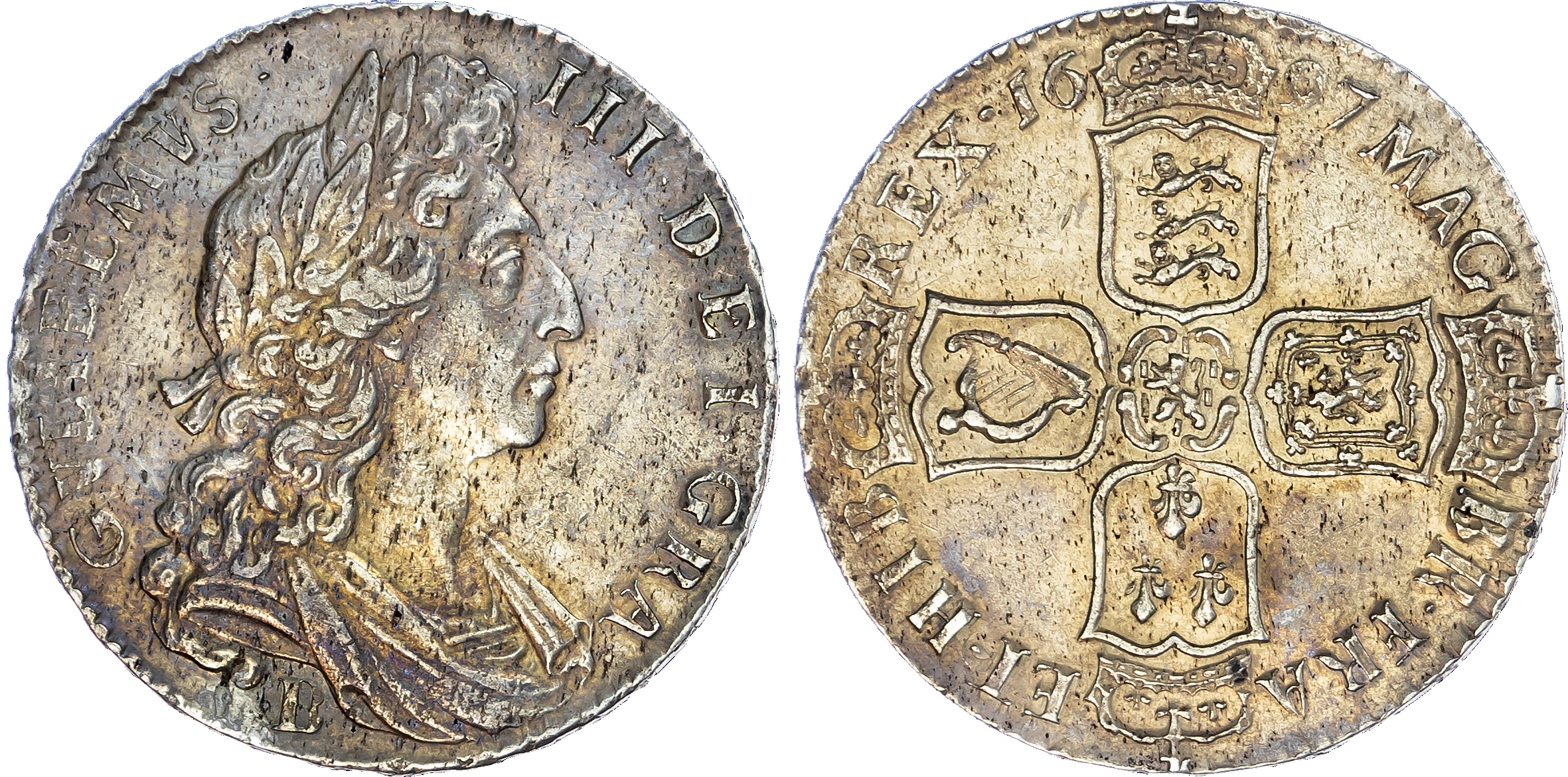 William III (1694-1702), Bristol Halfcrown, 1697