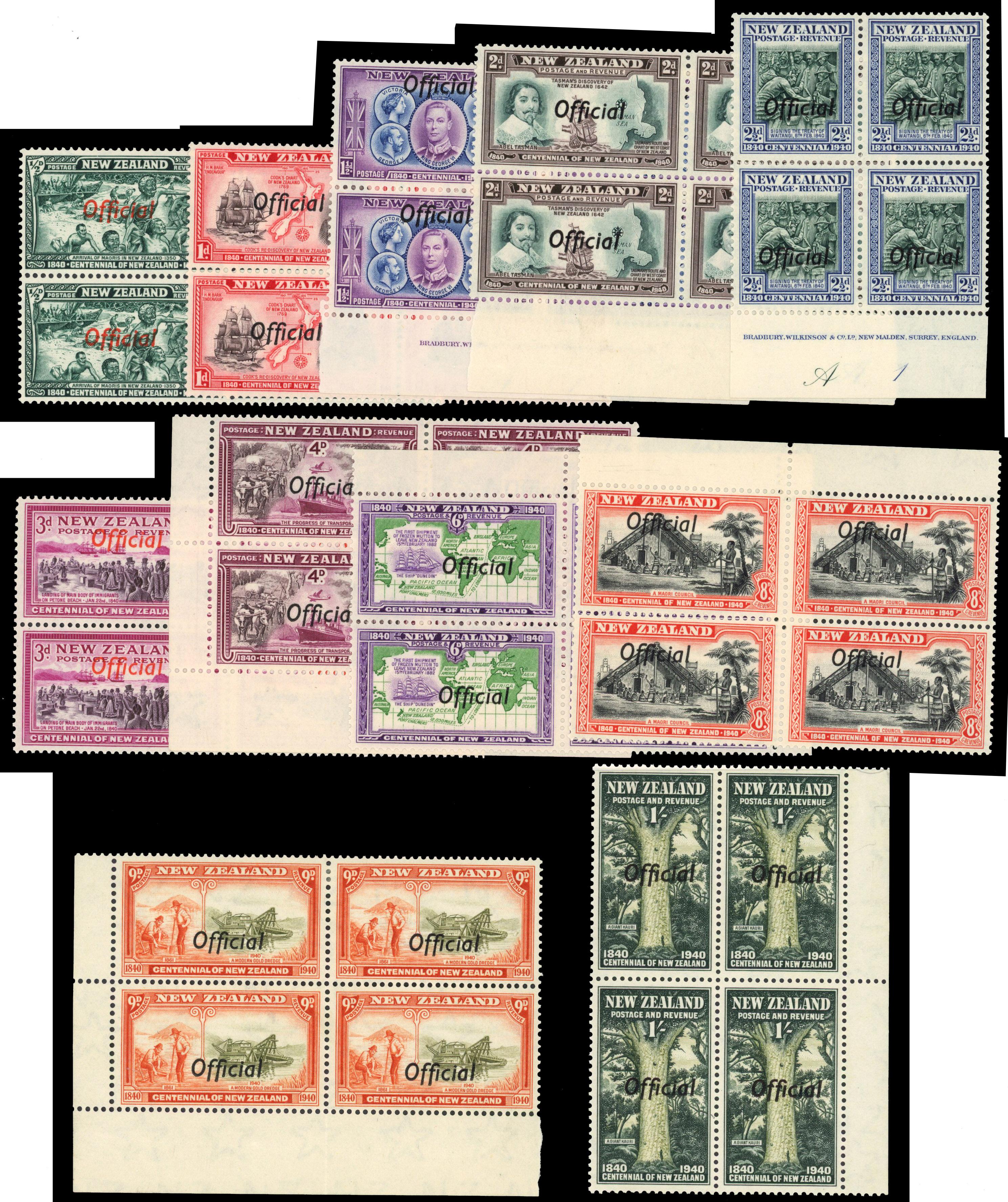 NZ SG O141-151 blocks mint