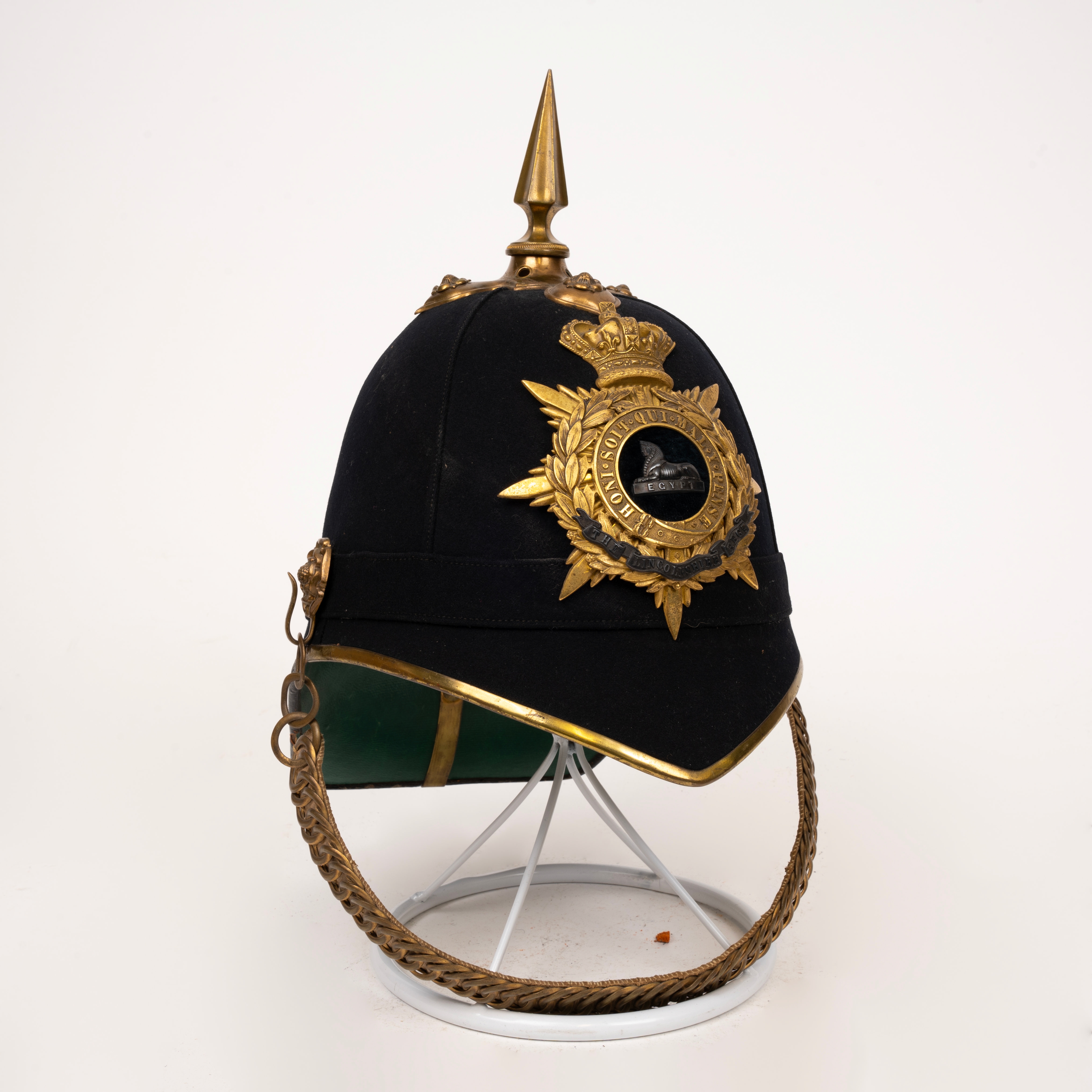Victorian Officer's Blue Cloth Helmet, Lincolnshire Regiment