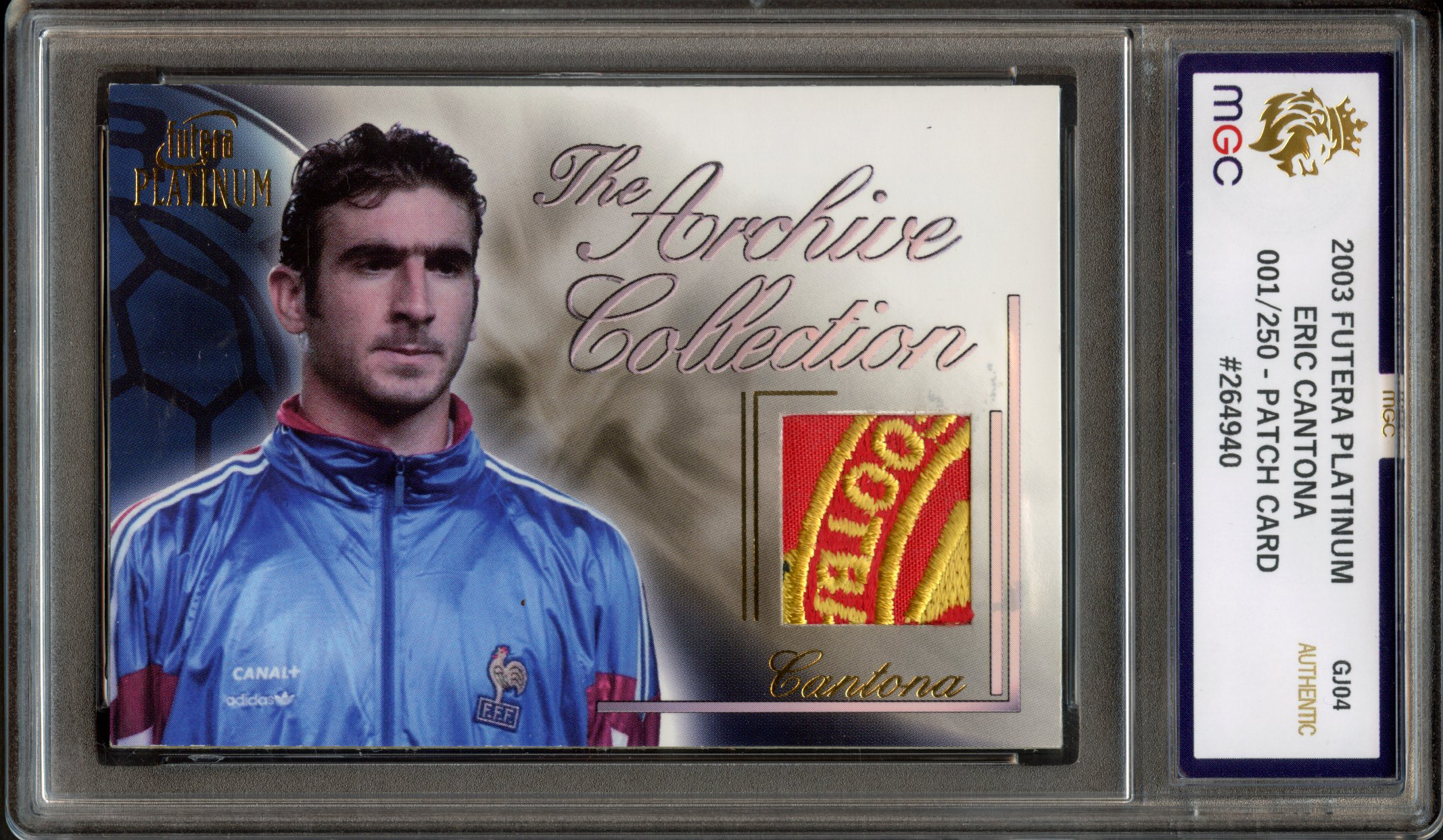 MGC Authentic 2003 Futera Platinum Eric Cantona Patch Card 001/250