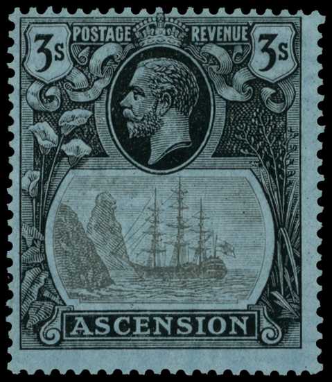 1924-33 3/- grey-black and black on blue,...