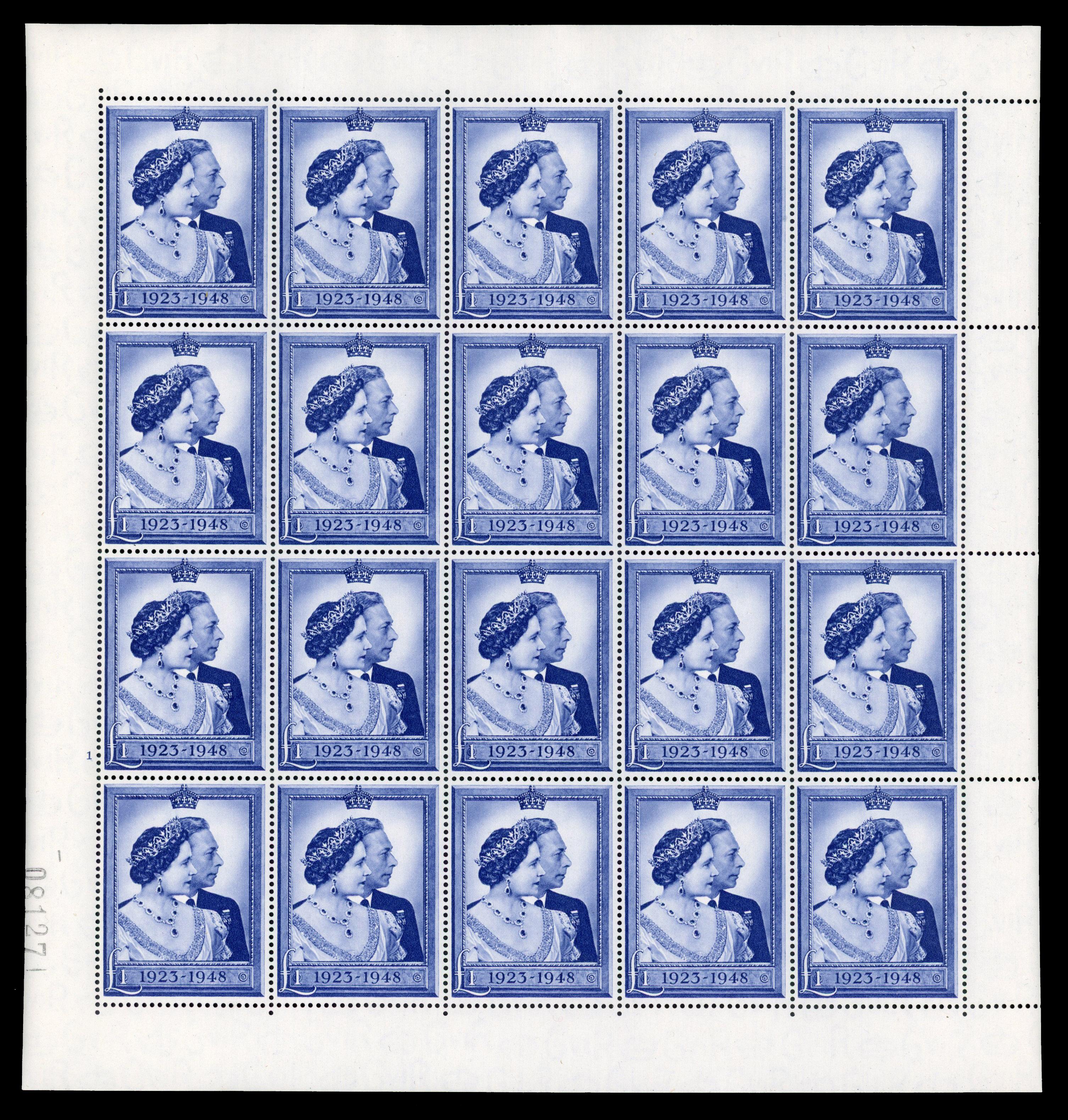 SG 494 RSW £1 complete sheet