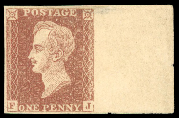 1850 1d 'Prince Consort' essay in brown