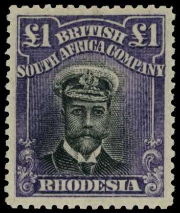 1913-7 £1 Head Die II, perf 14. Large part...