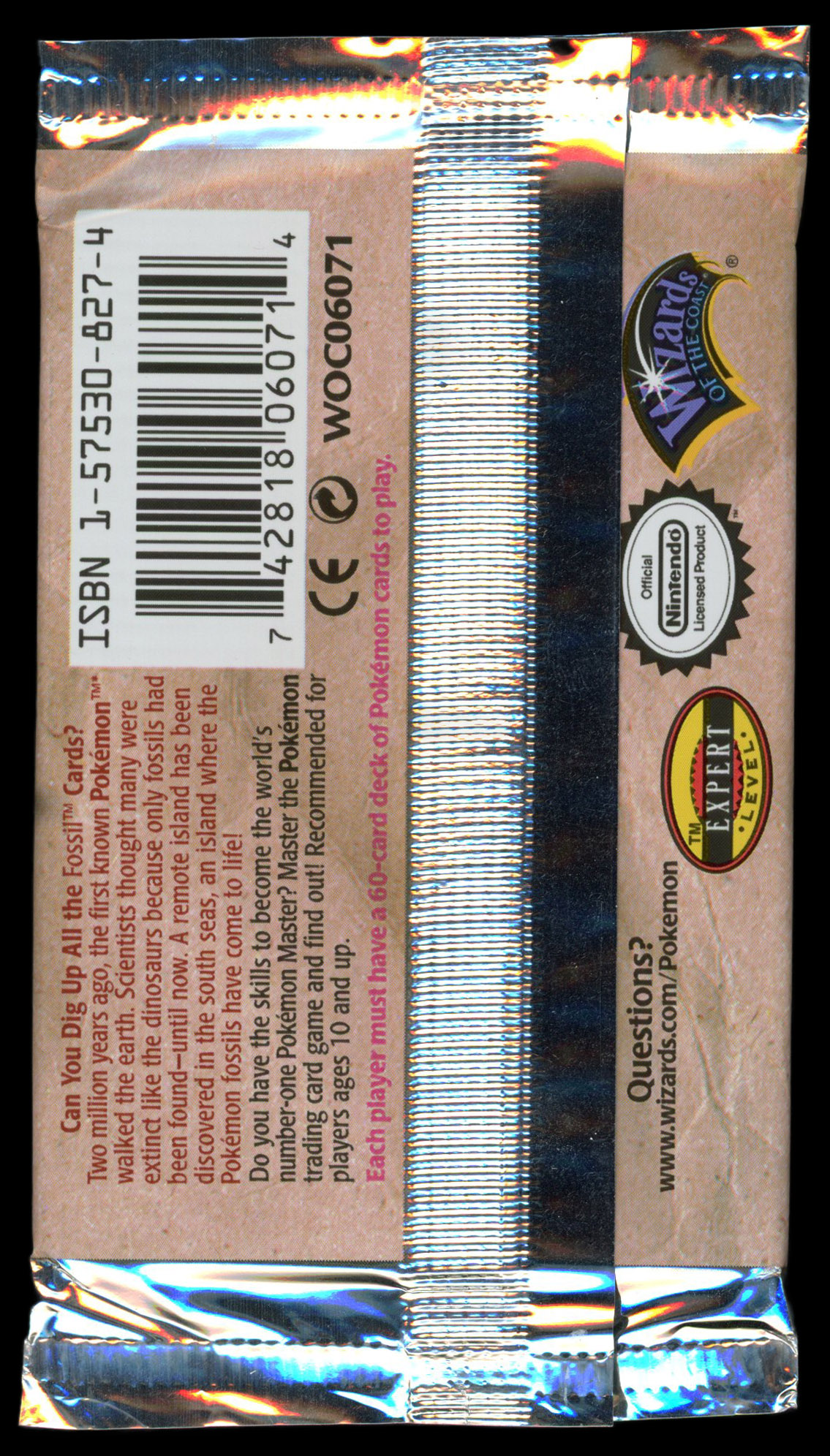 Past auction: Fossil 1st Edition Sealed Booster Pack - Weight In  Description | 30 March 2025