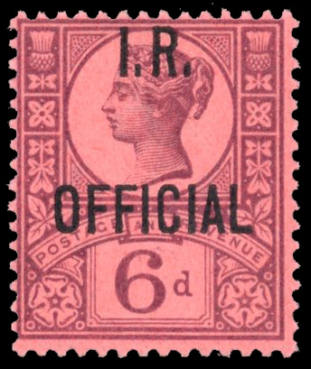 Great Britain SG O18 1882-1901 I.R. Official 6d purple/rose-red