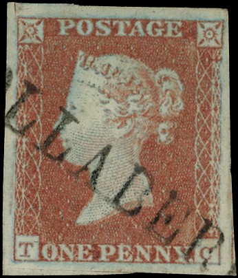 SCOTS LOCAL: 1841 1d red-brown (TC) four large margins, bearing Ollaberry, Shetland...