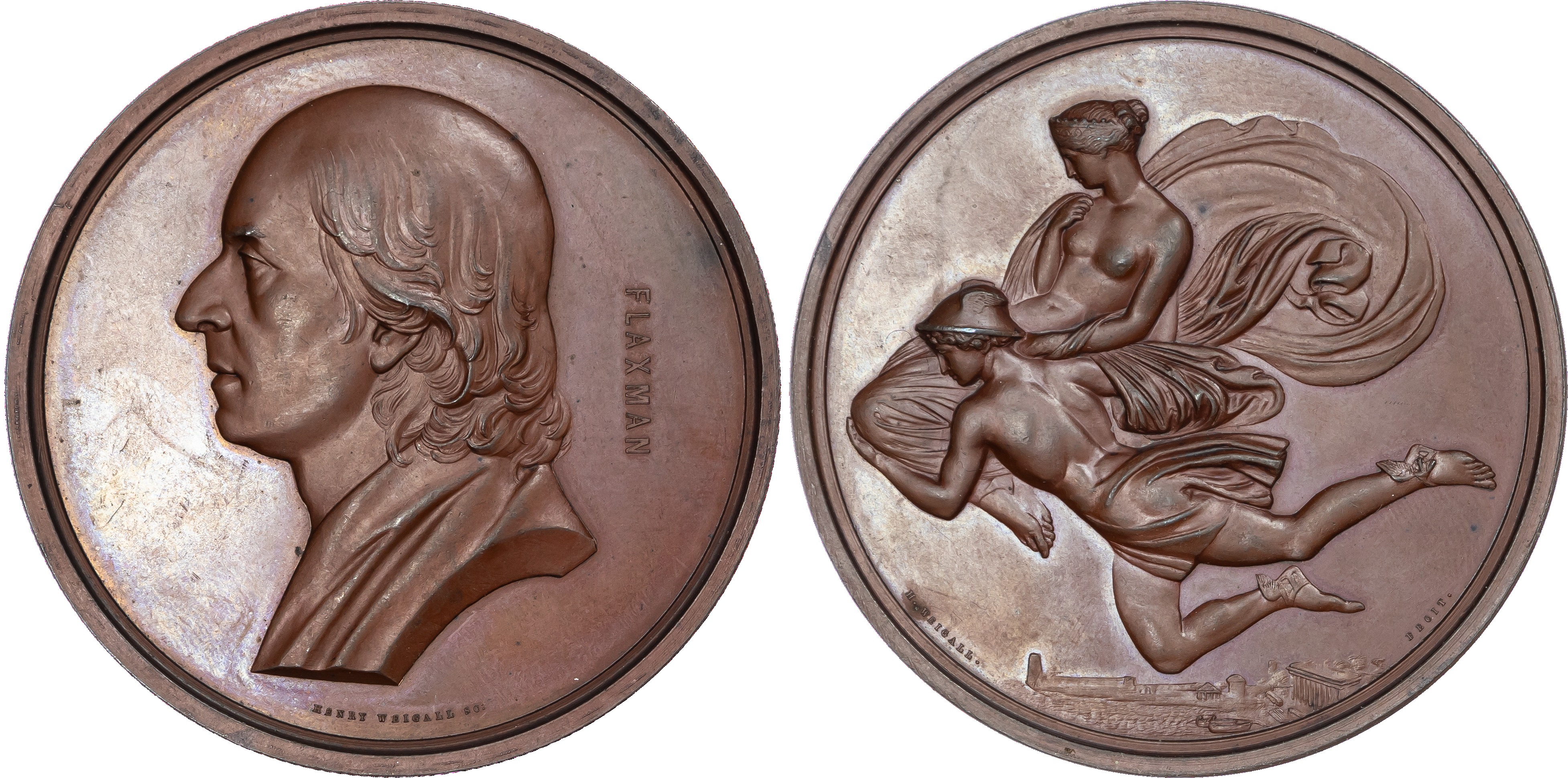 John Flaxman (1755‑1826), sculptor, Royal Academician, copper medal